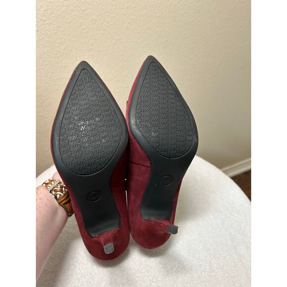 Michael Micheal Kors Felicity Burgundy Suede Stiletto Heels - Picture 8 of 11